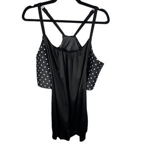Lane Bryant Polka Dot No Wire Tankini Top Size 22 Black White